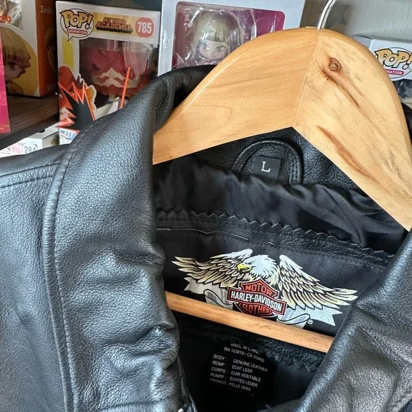 Harley Davidson Women’s L Moto Leather Jacket Heavy Genuine Leather - Picture 4 of 10